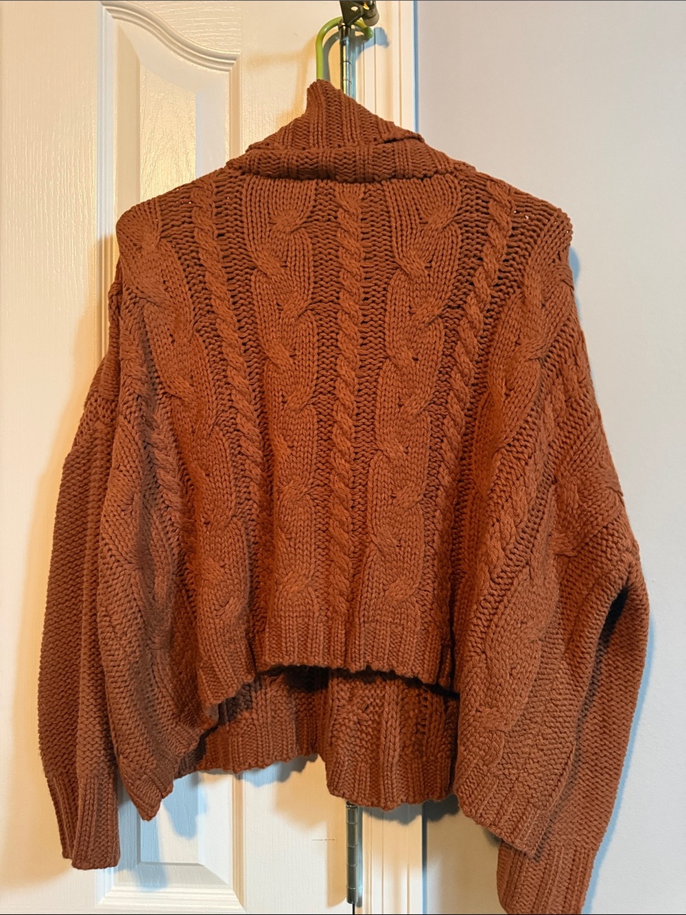 Judith March Brown Cable Knit Hoodie with Sequined Turkey Motif - Picture 3 of 6